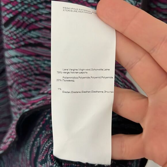 NWT M Missoni Multicolor Wool Blend Wave Long Sleeve Midi A-Line Womens Dress 38 - Picture 6 of 9